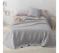 Burrito Blanco | Colcha de Verano 180x270 cm | Cama de 90 cm (+ Medidas Disponibles) | Colcha Pique para Cama de Ancho de 90 cm | Diseño 100 Gris