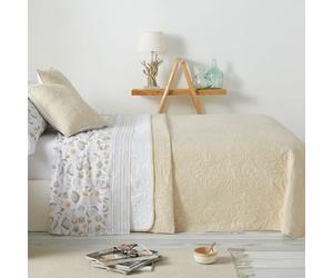 Burrito Blanco │ Colchas de Verano, Cama de 135 (+ Medidas Disponibles)│ Color Beige/Blanco │ 2 Fundas de cojín Incluidas │ Colcha Reversible │ Cotton Touch │ Diseño 152