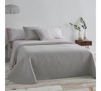 Burrito Blanco │ Colchas de Verano, Cama de 135 (+ Medidas Disponibles)│ Color Gris/Blanco │ 2 Fundas de cojín Incluidas │ Colcha Reversible │ Cotton Touch │ Diseño 151