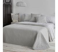Burrito Blanco │ Colchas de Verano, Cama de 135 (+ Medidas Disponibles)│ Color Gris/Blanco │ 2 Fundas de cojín Incluidas │ Colcha Reversible │ Cotton Touch │ Diseño 152