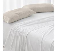 Burrito Blanco │ Funda de Almohada 45x155 cm │ Cama de 135 cm (+ Medidas Disponibles)│ Tejido de algodón 100%, Calidad percal, 180 Hilos │ Colección coordinable en 6 Colores │ Diseño 400 Crudo