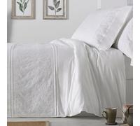 Burrito Blanco Funda Nórdica Bordada 100% Algodón 200 Hilos Cama 160 Blanco