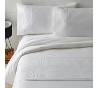 Burrito Blanco | Fundas nórdicas Algodón Bordadas | para Cama de 150 cm (+ Medidas Disponibles) | Algodón percal 200 Hilos | Color 401 Blanco (150x190/200cm)