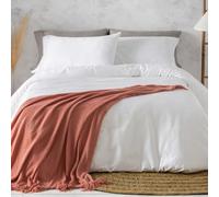 Burrito Blanco | Juego de Funda Nórdica Algodón Satén | Cama de 135 cm (+Medidas Disponibles) | Algodón 300 Hilos | 3 Piezas (Funda nórdica, Bajera y Funda Almohada) | Color Blanco 405 (135x190/200cm)