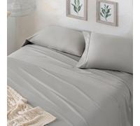 Burrito Blanco | Juego de sábanas 100% Algodón Satén 300 Hilos | Cama 90 cm (+Medidas Disponibles)| 3 Piezas (Encimera, Funda Almohada y Bajera) | Atelier Casa Color Gris 405 (90x190/200cm)