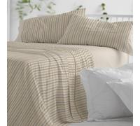 Burrito Blanco | Juego de sábanas Algodón | Cama de 200cm. (+Medidas Disponibles) | Diseño 628 | Color Camel (200x200cm.)