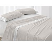 Burrito Blanco | Juego de sábanas,Cama de 105 cm (+ Medidas Disponibles) | Poliéster 50% Algodón 50% | Fácil Planchado | Diseño 238 Beige Claro
