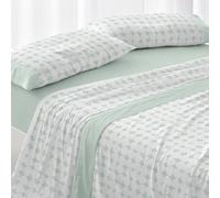 Burrito Blanco | Juego de sábanas | Cama de 105cm. (+Medidas Disponibles) | Diseño 139 | Color Menta (105x190/200cm.)
