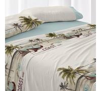 Burrito Blanco | Juego de sábanas | Cama de 135cm. (+Medidas Disponibles) | Diseño 148 | Color Agua Marina (135x190/200cm.)