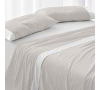 Burrito Blanco | Juego de sábanas,Cama de 90 cm (+ Medidas Disponibles) | Poliéster 50% Algodón 50% | Fácil Planchado | Diseño 238 Beige Claro