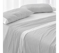 Burrito Blanco | Juego de sábanas,Cama de 90 cm (+ Medidas Disponibles) | Poliéster 50% Algodón 50% | Fácil Planchado | Diseño 238 Gris Claro