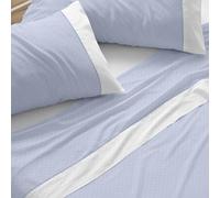 Burrito Blanco | Juego de sábanas | Cama de 90cm. (+Medidas Disponibles) | Diseño 238 | Color Azul (90x190/200cm.)