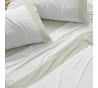 Burrito Blanco | Juego de sábanas | Cama de 90cm. (+Medidas Disponibles) | Diseño 550 | Color Laurel (90x190/200cm.)