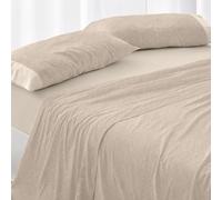 Burrito Blanco | Juego de sábanas | Cama de 90cm (+Medidas Disponibles) | Poliéster 50% Algodón 50% | Diseño 042 | Color Mimbre (90x190/200cm)