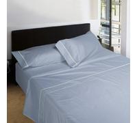 Burrito Blanco | Juego de Sábanas | Mezcla de Algodón | para Cama Individual de 120 cm(+Medidas Disponibles) |3 piezas (Encimera, Funda de Almohada y Sábana Bajera) | Color Celeste 241 (120x190/200cm)