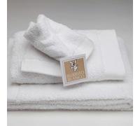 Burrito Blanco Juego de Toallas 3 Piezas | Bidet 30x50cm | Manos 50x100cm | Ducha 70x140cm | 100% Rizo Algodón | con Cenefa Jacquard | Color Blanco