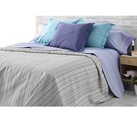 Burrito Blanco | Juego sábanas | Mezcla de Algodón | para Cama Matrimonio de 180 cm (+Medidas Disponibles) |3 Piezas (Encimera, Funda de Almohada y Sábana Bajera) | Color Celeste 241 (180x190/200cm)