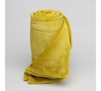 Burrito Blanco Manta 46 | Plaid | Manta Sofá | Manta Invierno | Manta Suave | Plaid para Sofá | Microfibra | Manta 130x170cm | Color Mostaza