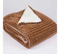 Burrito Blanco | Manta Color Camel 059 | Manta 130x170 cm (+ Medidas Disponibles) | Doble Cara: Nacarina y Borreguito | Manta para sofá