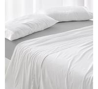 Burrito Blanco │ Sábana Bajera 135x190/200 cm │ Cama de 135 cm (+ Medidas Disponibles)│ Tejido de algodón 100%, Calidad percal, 180 Hilos │ Colección coordinable en 6 Colores │ Diseño 400 Gris