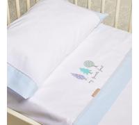 Burrito Blanco | Sábanas coralina Cuna Bordadas 913 Azul | para Minicuna de 50 cm (+ Medidas Disponibles) | Sábanas bebé