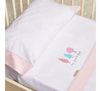 Burrito Blanco | Sábanas coralina Cuna Bordadas 913 Rosa | para Maxicuna de 70 cm (+ Medidas Disponibles) | Sábanas bebé
