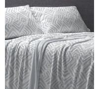 Burrito Blanco | Sábanas de Coralina | Cama de 180cm. (+Medidas Disponibles) | Diseño 996 | Color Azul grisaceo (180x190/200cm.)