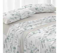 Burrito Blanco | Sábanas de Franela de algodón | Cama de 90cm. (+Medidas Disponibles) | Diseño 574 | Color Turquesa (90x190/200cm.)