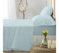 Burrito Blanco Sábanas de Hostelería | Sábana 105 | Cama Individual | Ropa de Cama Algodón | Fácil Planchado | Color Azul | Disponible en Más Medidas y Colores