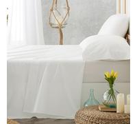 Burrito Blanco Sábanas de Hostelería | Sábanas 150x190/200 de Algodon | Juego de Sabanas de Fácil Planchado | Ropa de Cama de Color Blanco | Disponible en Más Medidas y Colores