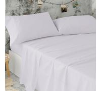 Burrito Blanco Sábanas de Hostelería | Sábanas 180x190/200 | Juego de Sábanas de Matrimonio | Ropa de Cama Algodón/Poliéster | Fácil Planchado | Color Gris | Disponible en Más Medidas