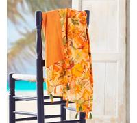 Burrito Blanco | Toalla Pareo 198 Naranja | Pareo de Playa con Reverso de Rizo | 90x165 cm | Pareo Ligero, no Pesa