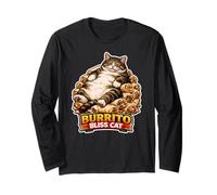 Burrito Bliss, Divertido Meme de Comida, diseño de Humor para Gatos Manga Larga