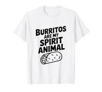 Burritos Son Mi Espíritu Animal Divertido Amante De La Com Camiseta gráfica económica, Hombre, Blanco, XL