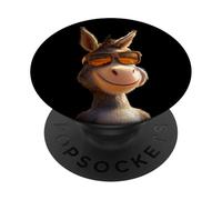 Burro con Gafas de Sol Burro Asno Jumento Borrico Pollino PopSockets PopGrip Adhesivo