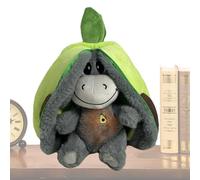Burro con una bocanada de juguetes de peluche con un patrón de dibujos animados de frutas y luz musical | Los juguetes sucios para bebés se quedaron dormidos, aprendiendo un animal para tou