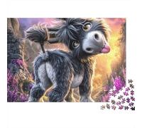 Burro de Dibujo Animado Bosque de Cuento Puzzle de 1000 Piezas Puzzle para Adultos Papel Relajación Familiar 38x26cm/1000pcs
