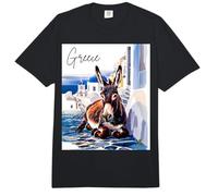 Burro de la Isla Griega en el Pueblo Griego Tradicional Santorini Comfort Colors Adult Heavyweight T-Shirt