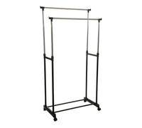 Burro de ropa doble icare con ruedas negro 80x98-170 cm