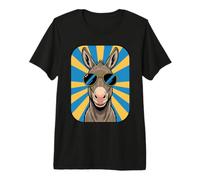 Burro Divertido con Gafas de Sol Chistes de Animales Camiseta Premium
