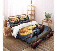 Burro Lunar Funda De Edredón 3 Piezas 3D Impresa Animal Themes Wildlife con 2 Fundas De Almohada Super King（260x220cm） Microfibra Juego De Ropa De Cama para para Niñosy Hombres