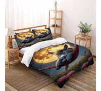 Burro Lunar Funda Edredon 3 Piezas con Impresión En 3D Animal Themes Wildlife con Funda Almohada Double（200x200cm） Microfibra Juego De Cama para para Niñosy Hombres