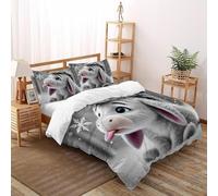 Burro Nieve Funda Nórdica Algodon 3 Piezas con Impresión En 3D Winter ForestAnimal con Funda Almohada Double（200x200cm） 100% Microfibra Ropa De Cama para Adultos Y Niñas