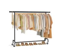 Burro Ropa con Ruedas 45 x (160-200) x 162,9 cm Portátil Negro Mate