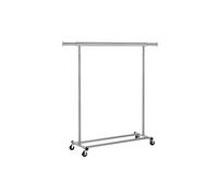SONGMICS Burro Ropa con Ruedas, Perchero Burro Extensible con Carga Pesada, Capacidad de Carga Máx. de 100 kg, Fácil de Montar, Portátil, Gris Paloma HSR013G01