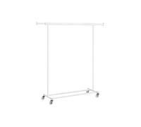 SONGMICS Burro Ropa con Ruedas, Perchero Burro Extensible con Carga Pesada, Capacidad de Carga Máx. de 100 kg, Fácil de Montar, Portátil, Blanco Clásico HSR013W01