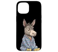 Burro tierno en pijama para dulces sueños Carcasa para iPhone 15