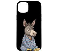 Burro tierno en pijama para dulces sueños Carcasa para iPhone 15 Plus