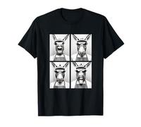 Burros Divertidos con Gafas de Sol Amantes del café Barista Animales Camiseta