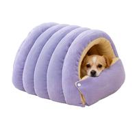 Burrow Dog Bed - Cave Dog Bed Washable Cave Tent, Cat Sleeping Bag | Enclosed Pet Nest, Thickened, Warm, Removable and Washable Dual-Purpose Hiding Place, Warm and Soft Plush